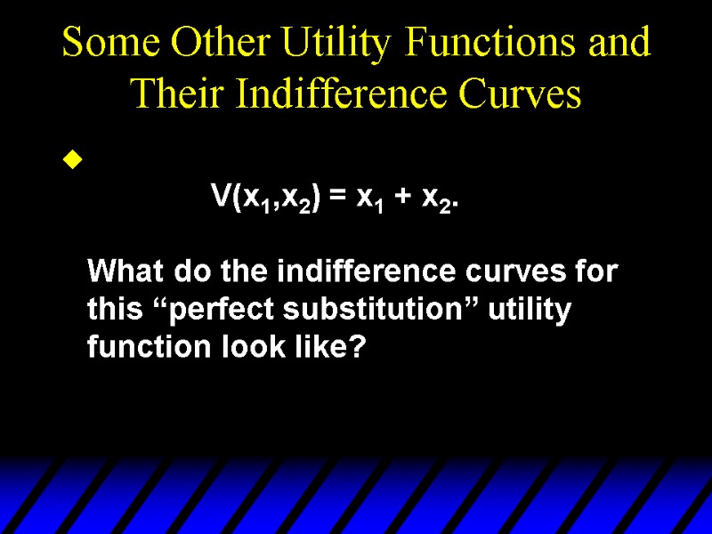 Some Other Utility Functions and Their Indifference Curves      